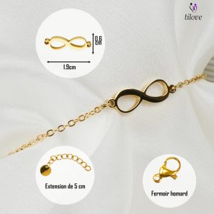 Bracelet Infini Femme Doré 3