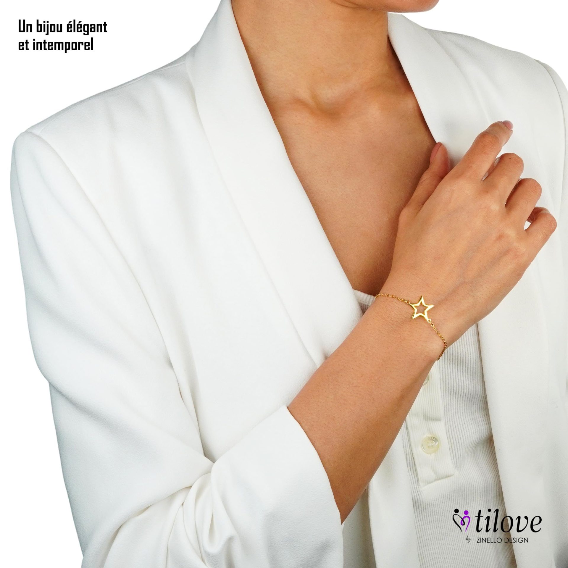 TILOVE – Bracelet Étoile en Acier Inoxydable Doré – Symbole d’Espoir et de Lumière – Chaîne Réglable 16 + 5 cm – Cadeau Élégant avec Pochette en Microfibre et Carte Inspirante TILOVE – Bracelet Étoile en Acier Inoxydable Doré – Symbole d’Espoir et de Lumière – Chaîne Réglable 16 + 5 cm – Cadeau Élégant avec Pochette en Microfibre et Carte Inspirante