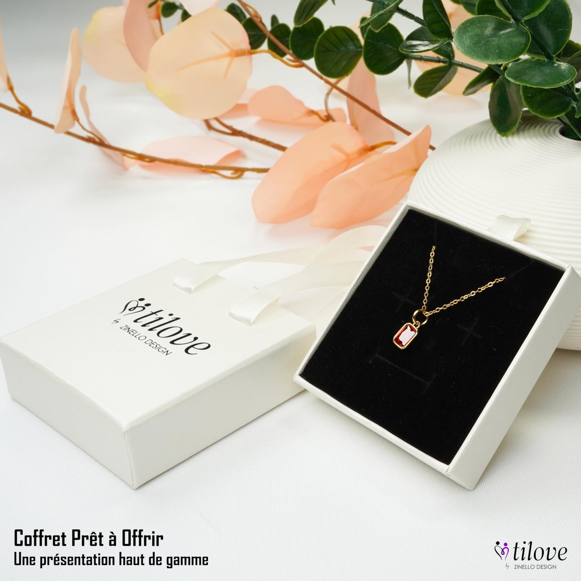 TILOVE – Collier Femme Plaqué Or 18K avec Pierre de Grenat Rouge Naturel – Bijoux Élégant – Chaîne Ajustable 42cm + 5cm – Pendentif Fin et Raffiné avec Boîte Cadeau et Carte Personnalisable TILOVE – Collier Femme Plaqué Or 18K avec Pierre de Grenat Rouge Naturel – Bijoux Élégant – Chaîne Ajustable 42cm + 5cm – Pendentif Fin et Raffiné avec Boîte Cadeau et Carte Personnalisable