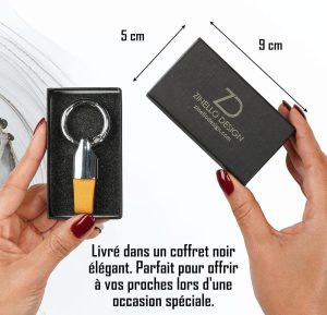 Porte Clef de Voiture en Acier Inoxydable et Cuir Microfibre 4