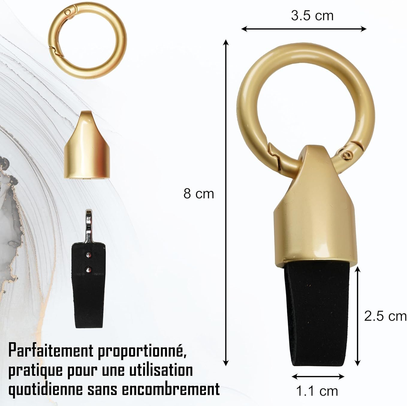 Porte Clef de Voiture en Acier Inoxydable et Cuir Microfibre, Mousqueton Porte clé Solide et Élégant, Accessoire Pratique avec Boîte Cadeau, pour Sac, Ceinture, Sac à Dos Porte Clef de Voiture en Acier Inoxydable et Cuir Microfibre, Mousqueton Porte clé Solide et Élégant, Accessoire Pratique avec Boîte Cadeau, pour Sac, Ceinture, Sac à Dos