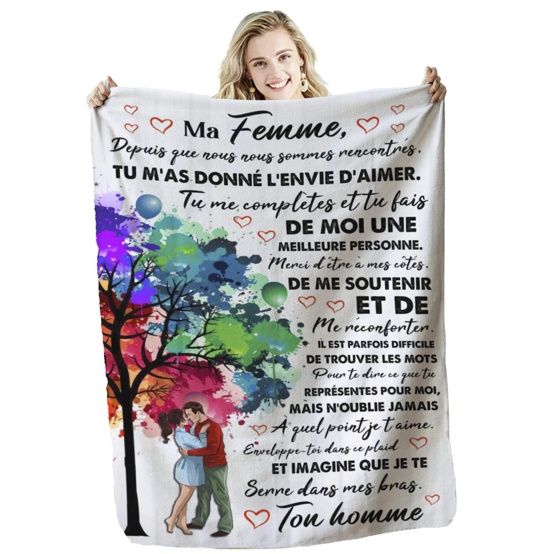 Plaid personnalisé pour sa femme