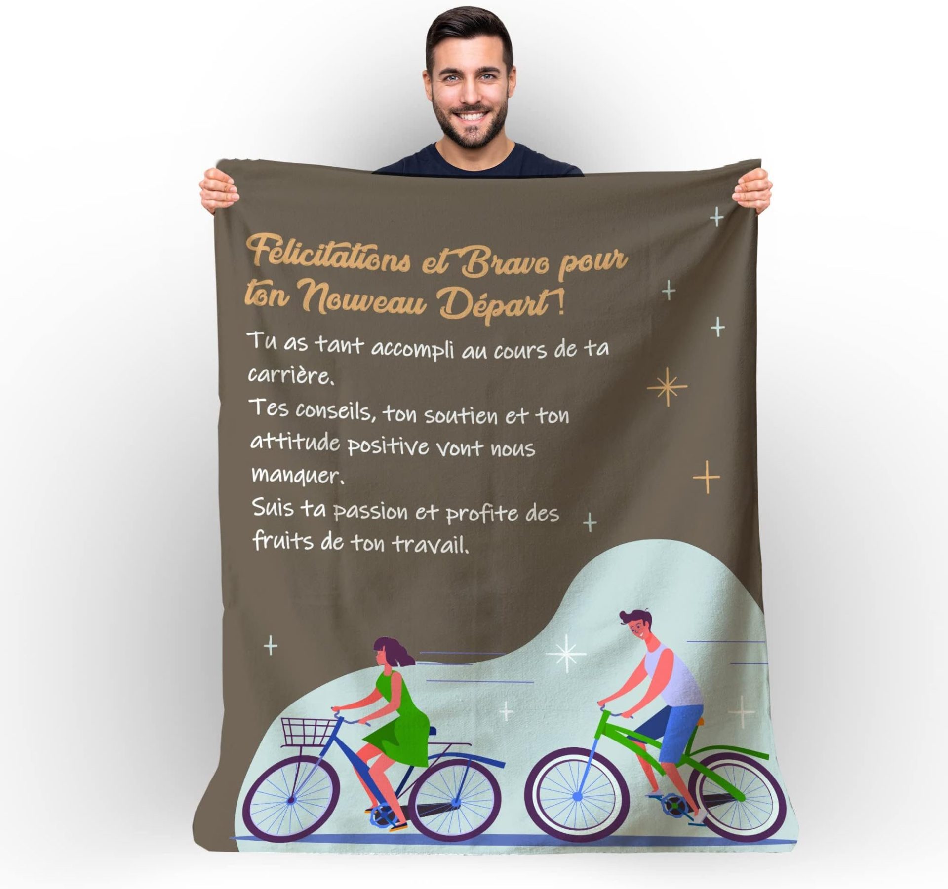 Plaid personnalisé pour départ à la retraite