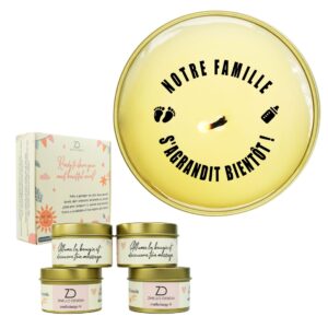 Lot de 4 Bougies Annonce Grossesse – Message Secret Révélé par la Flamme – Cadeau Papa Parrain Marraine Grand Parents Lot de 4 Bougies Annonce Grossesse – Message Secret Révélé par la Flamme – Cadeau Papa Parrain Marraine Grand Parents