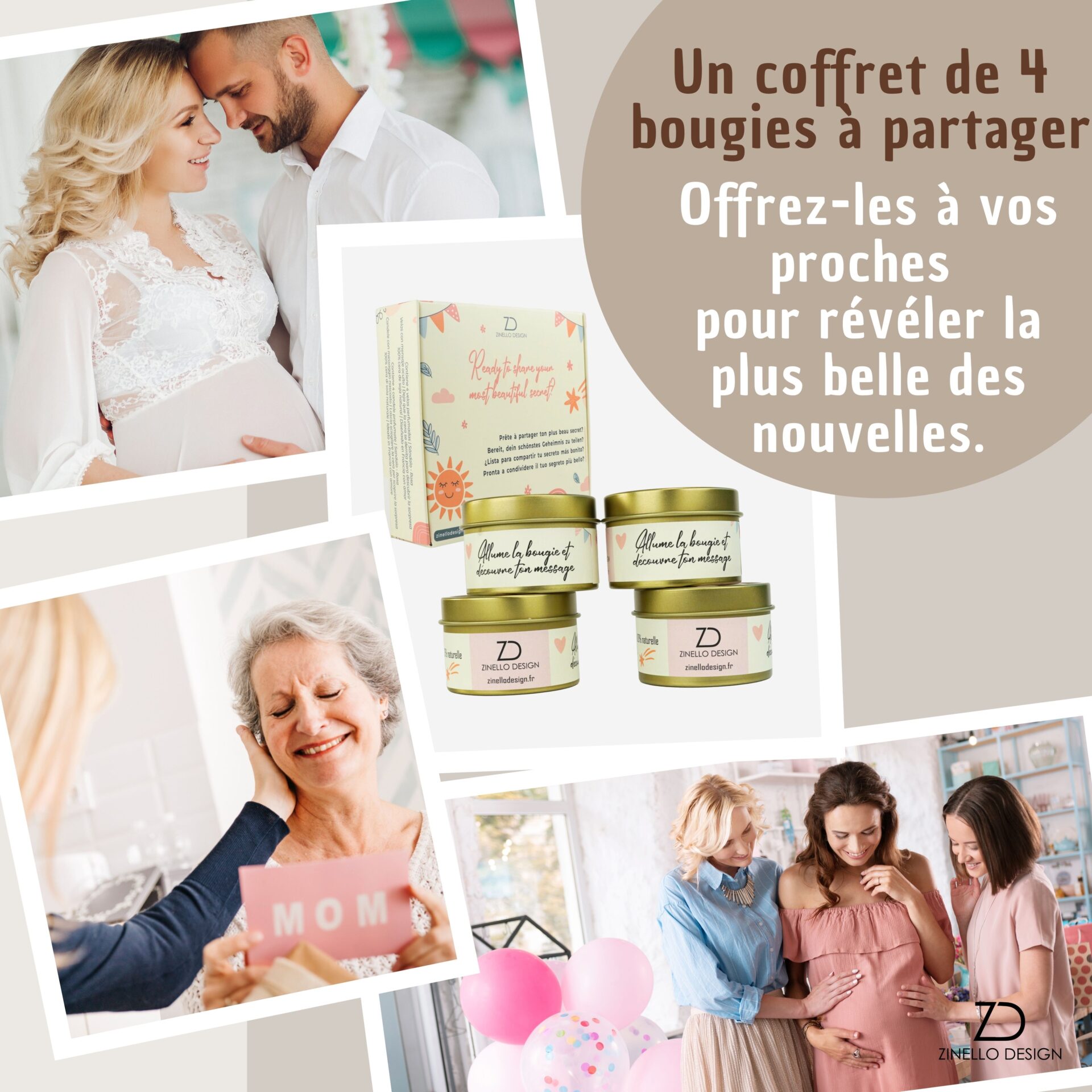 Lot de 4 Bougies Annonce Grossesse – Message Secret Révélé par la Flamme – Cadeau Papa Parrain Marraine Grand Parents Lot de 4 Bougies Annonce Grossesse – Message Secret Révélé par la Flamme – Cadeau Papa Parrain Marraine Grand Parents